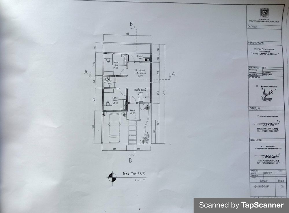 foto denah rumah tipe 36/72 perumahan BUMI TUMAMPUA PERMAI 2