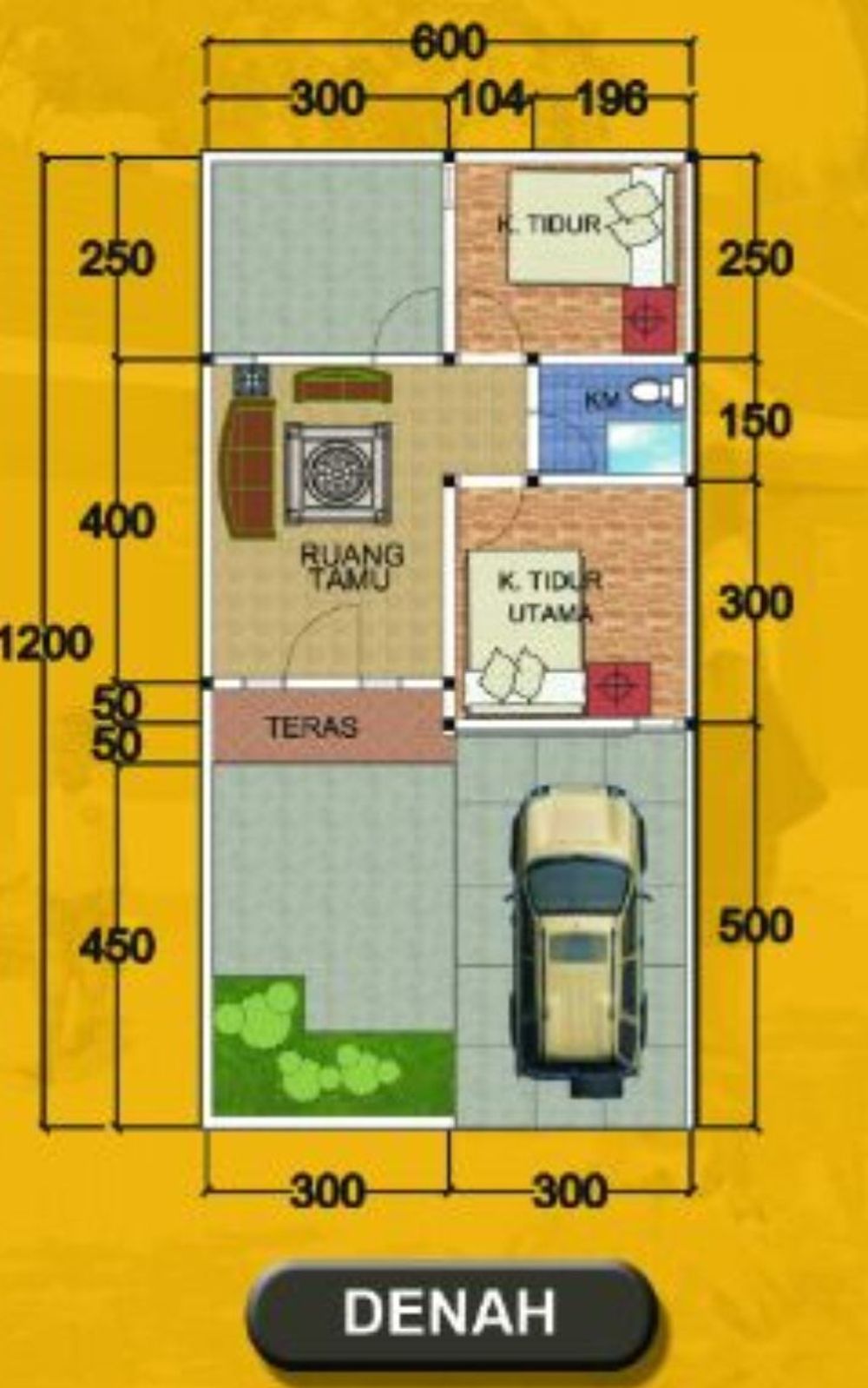 foto denah rumah tipe 36 perumahan Asri Indah Suka Maju