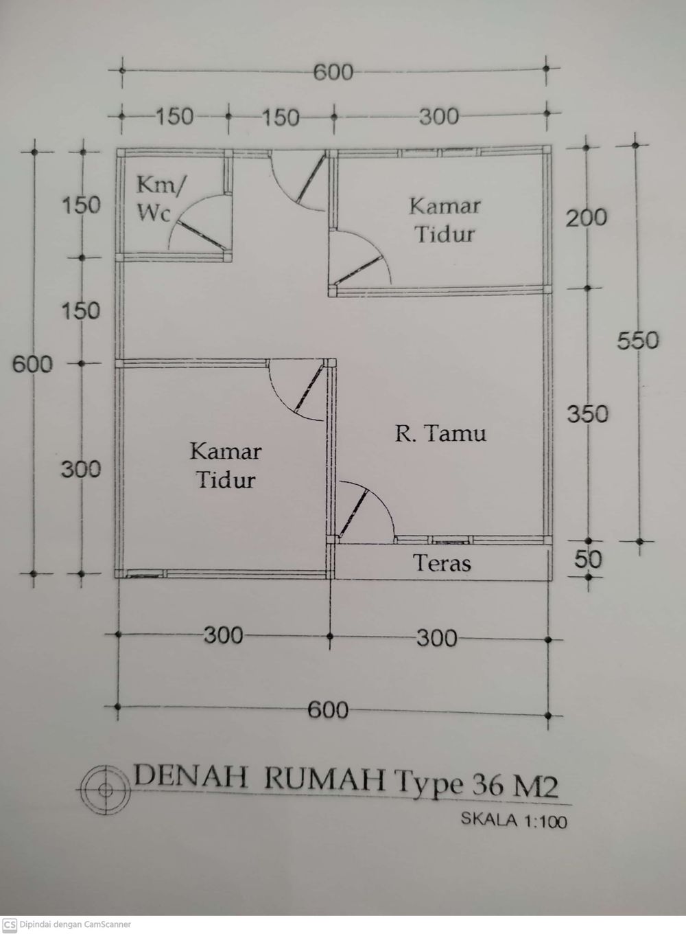 foto denah rumah tipe 36 perumahan GRIYA HANAFI 2