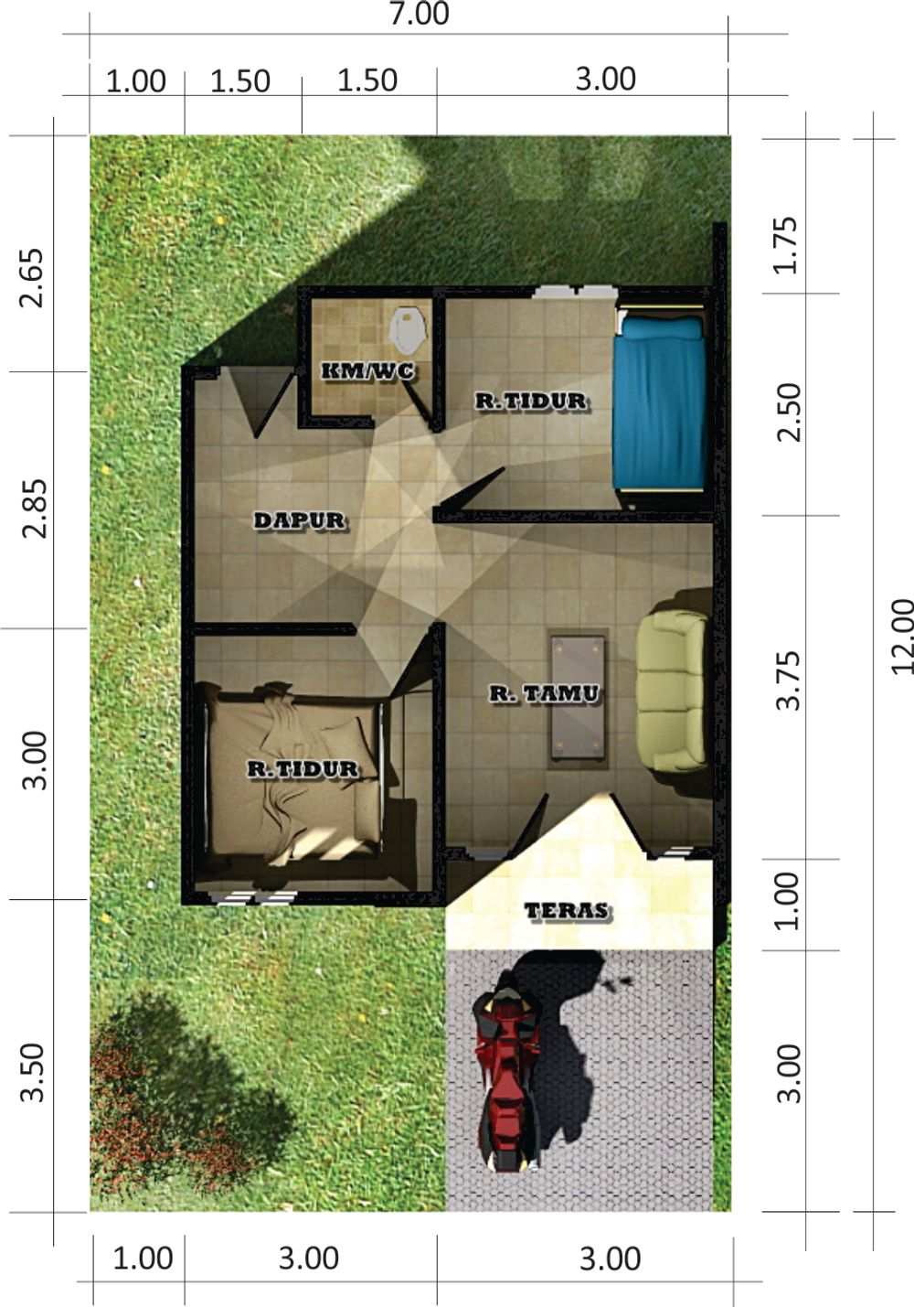 foto denah rumah tipe 36 perumahan TAMAN SURYA