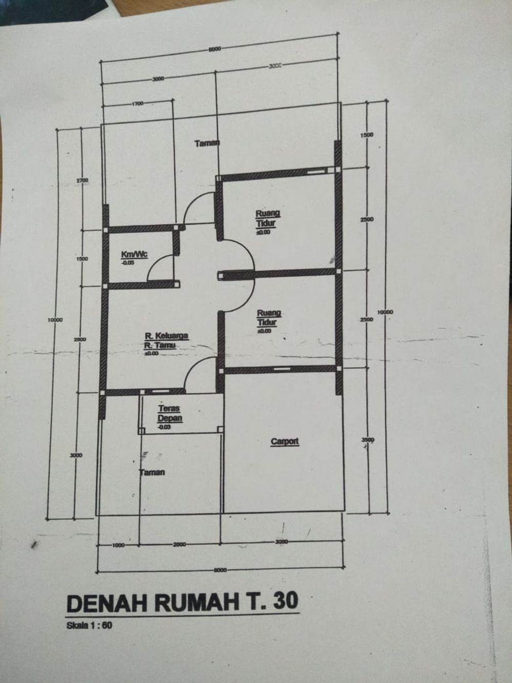foto denah rumah tipe 30/60 perumahan Griya sedayu selaras 2