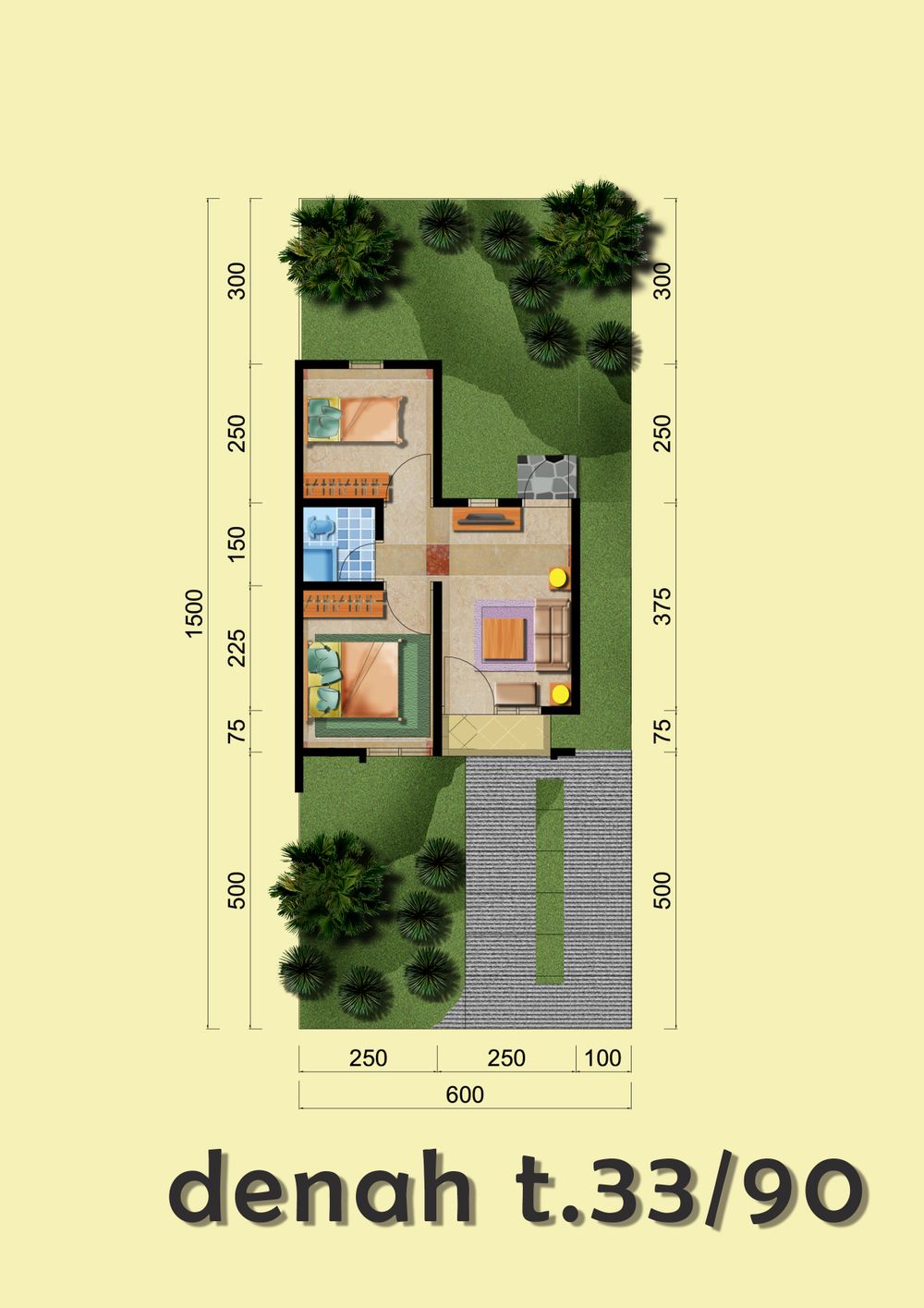 foto denah rumah tipe 33 perumahan TORINO 2