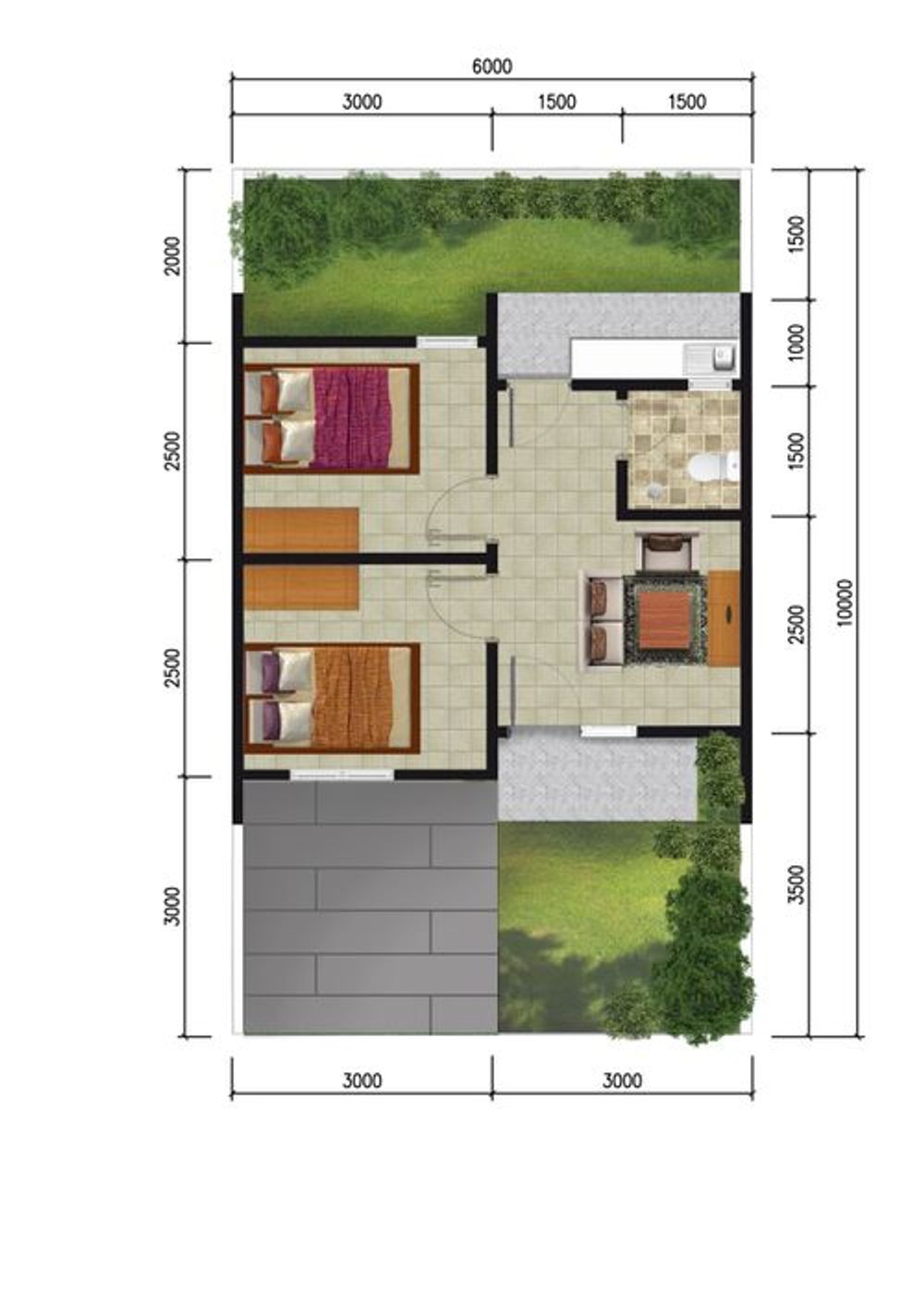 foto denah rumah tipe DAHLIA perumahan SUKMA INDAH RESIDENCE