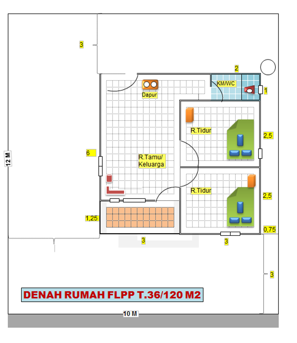 foto denah rumah tipe 36 perumahan PERUMAHAN PONDOK BERKAT MUDA KREATIF