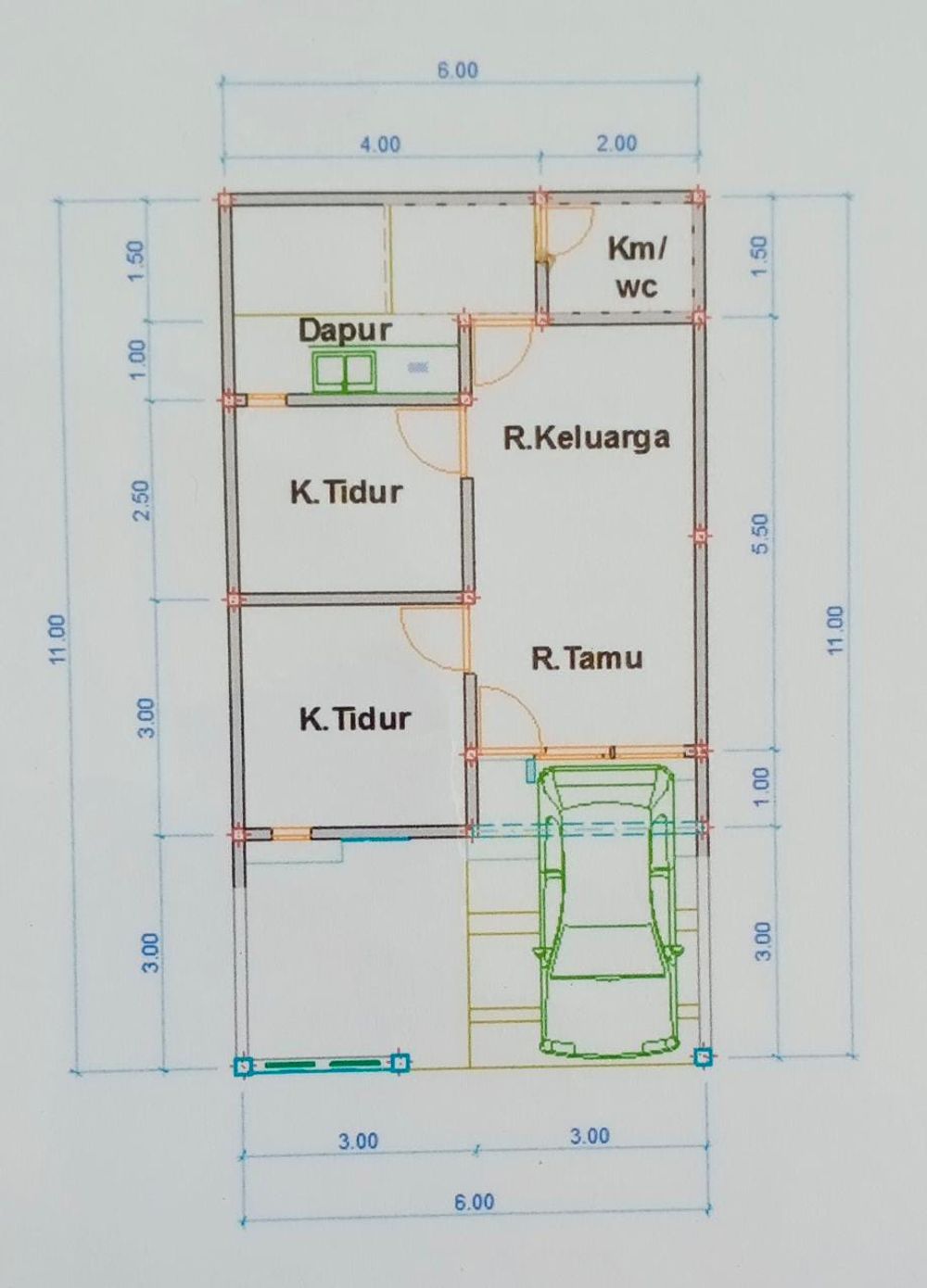 foto denah rumah tipe T.36 perumahan Villa Pisma Asri 6