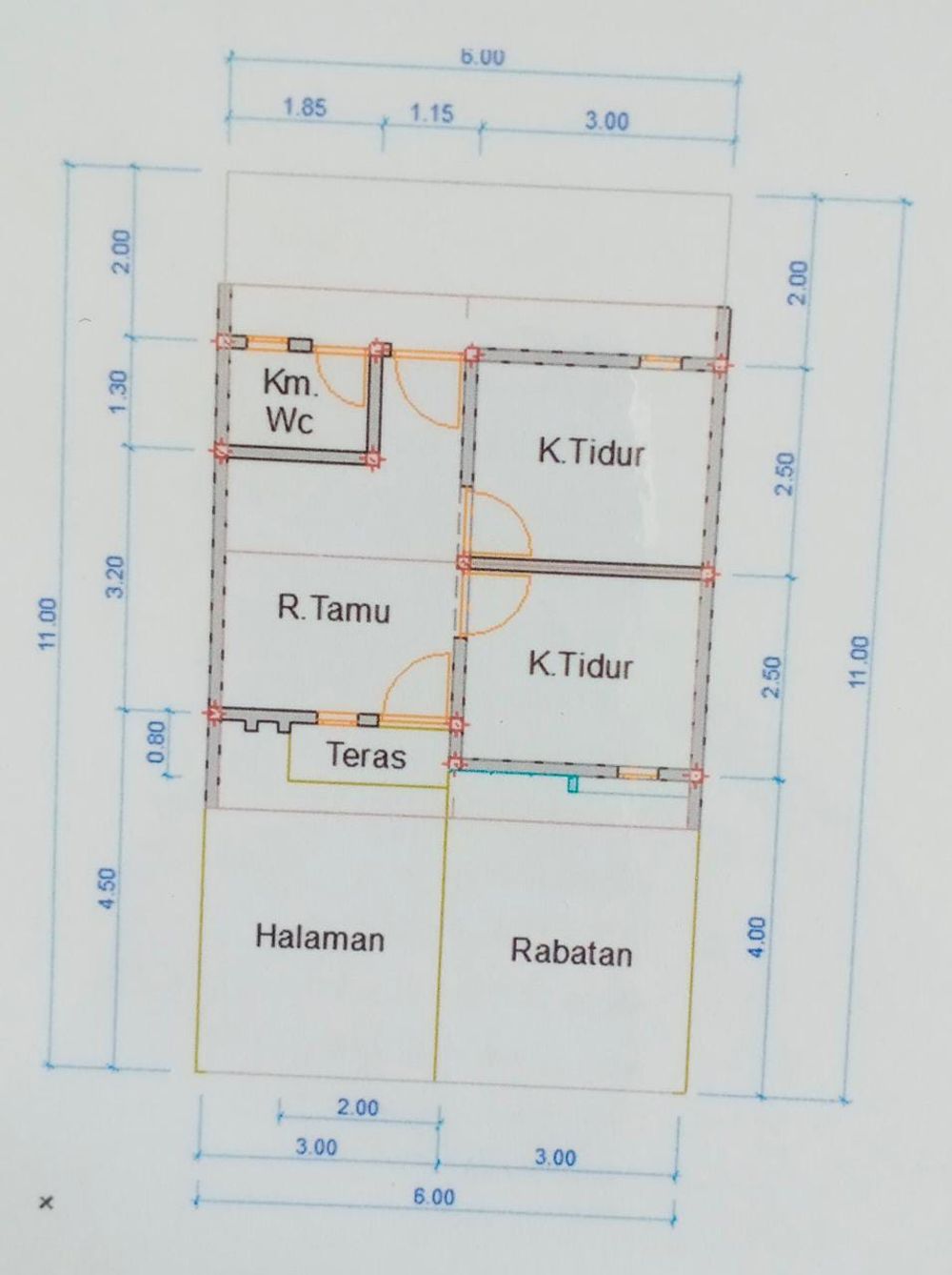 foto denah rumah tipe T.30 perumahan Villa Pisma Asri 6