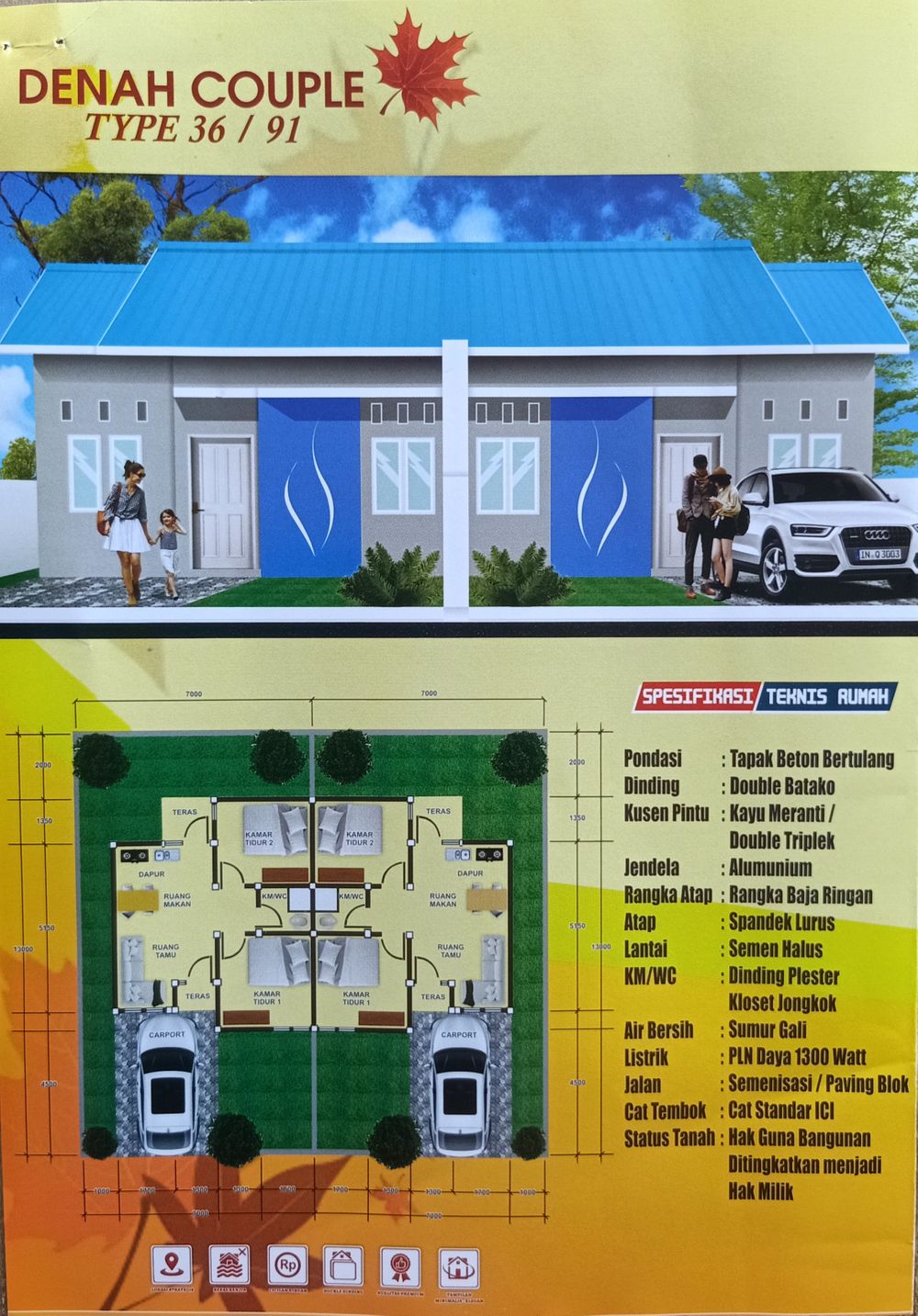 foto denah rumah tipe 36 perumahan SANDORA 2
