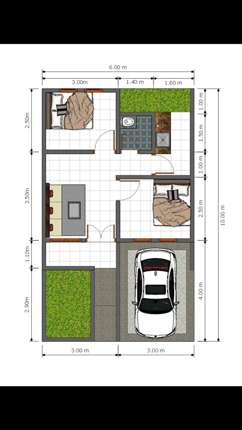 foto denah rumah tipe 60/33 perumahan Kanigara Garden