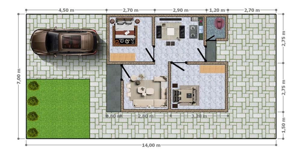 foto denah rumah tipe 36 perumahan TUNGGALA STREET MANSION