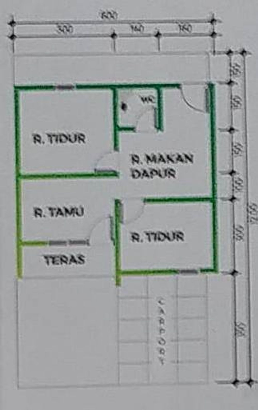 foto denah rumah tipe 36/72 perumahan METRO PARK BELOPA