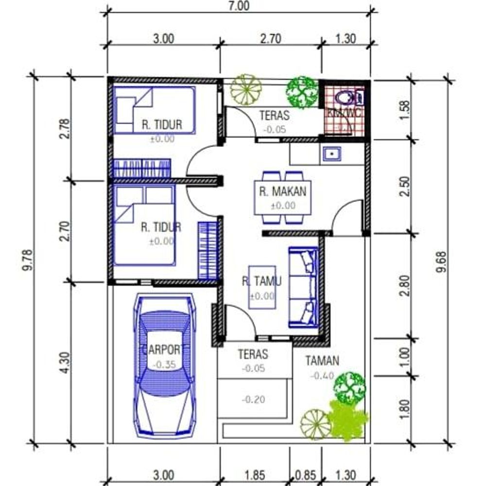 foto denah rumah tipe 36 perumahan Lugosobo Residence