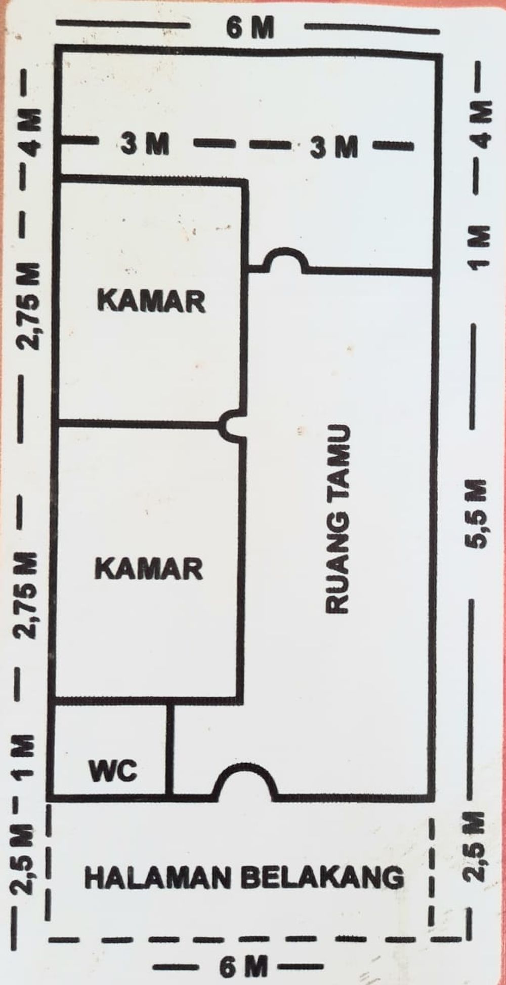 foto denah rumah tipe 36/91 perumahan Gilang graha