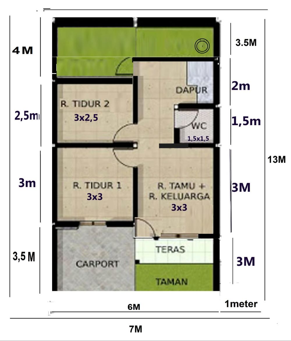 foto denah rumah tipe 36/91 perumahan TAMAN ALISHA