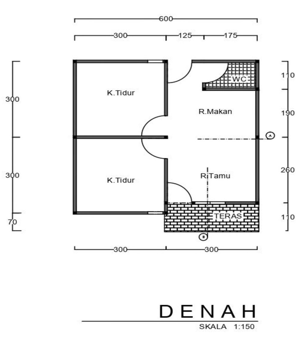 foto denah rumah tipe 36 perumahan Green Muslim IV (Halalang, Jorong Kambing VII)