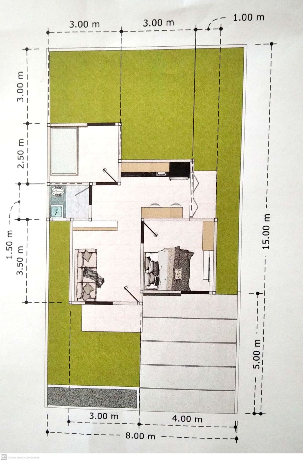 foto denah rumah tipe 36/120 perumahan GRAND WILNATA RESIDENCE