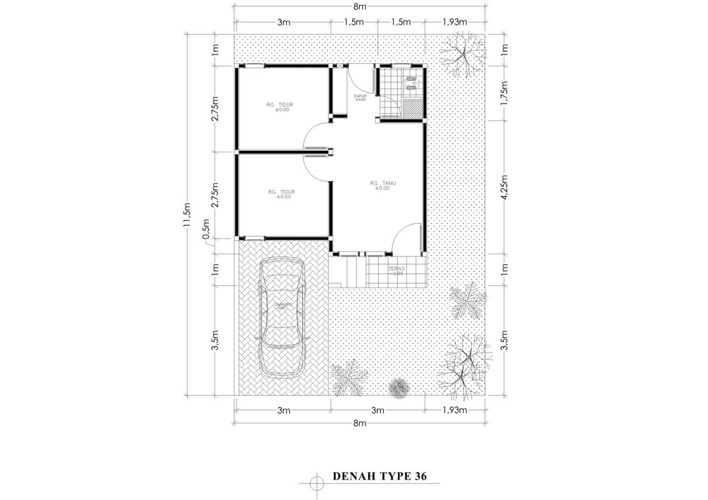foto denah rumah tipe 36 perumahan FLOSINDO CENDANA TIMOR