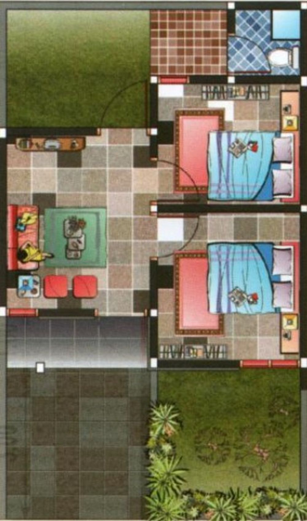 foto denah rumah tipe rumah tapak perumahan Asri Jaya Indah Permai