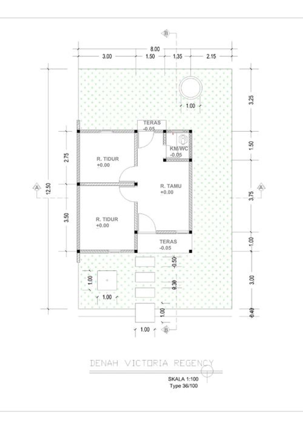 foto denah rumah tipe 36 perumahan Graha Bumi Emass