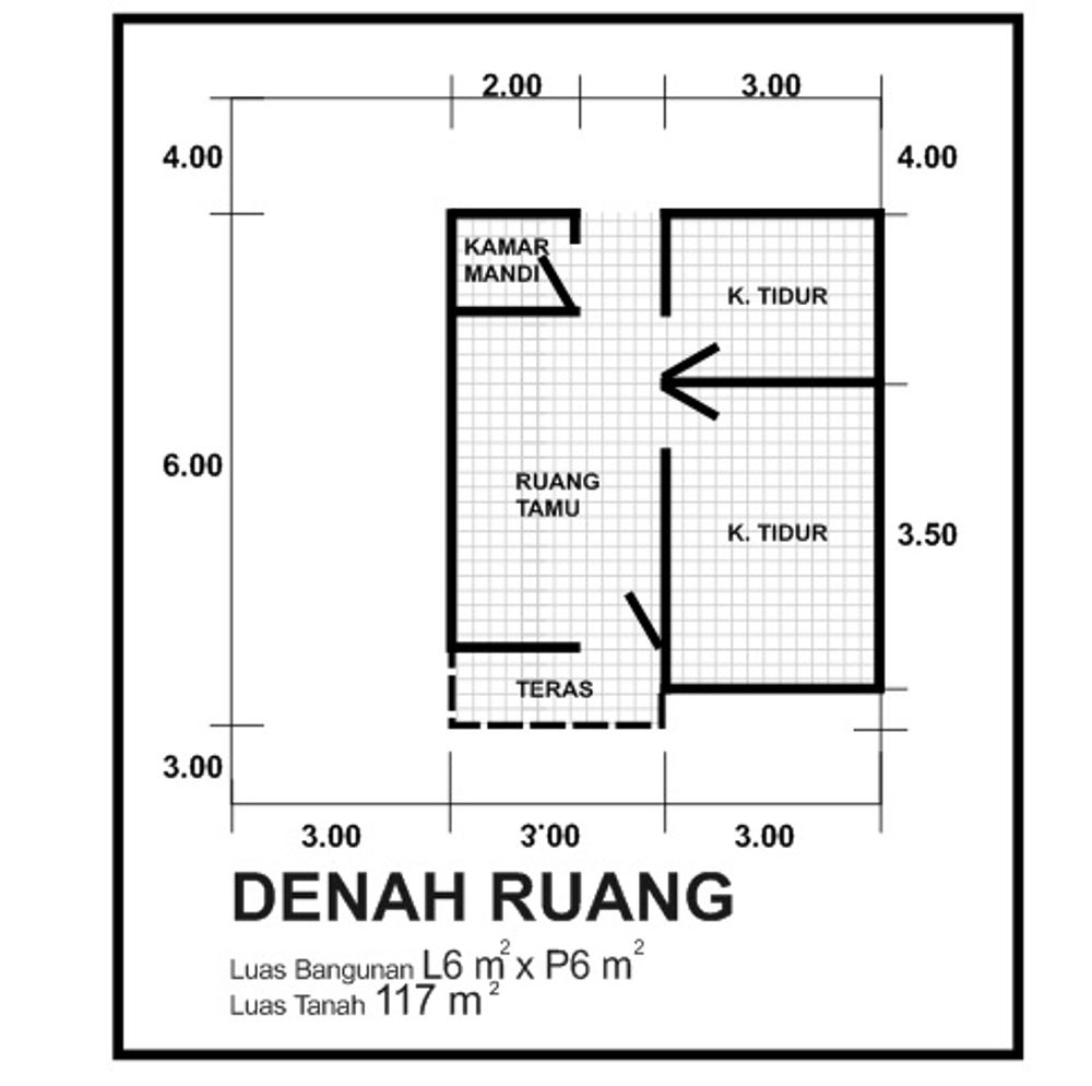 foto denah rumah tipe 36 perumahan HD PROPERTY SAWIT RAYA 1