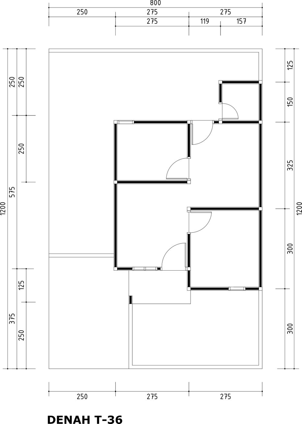 foto denah rumah tipe SUBSIDI perumahan CITRA KOPI DEN
