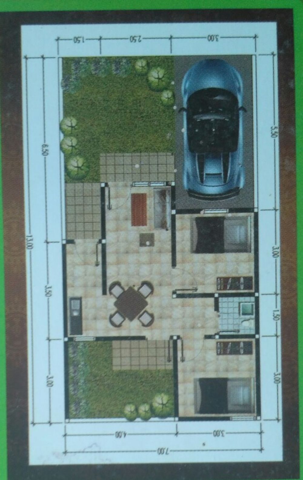 foto denah rumah tipe 47/91 perumahan Taman Gilang Ria Indah