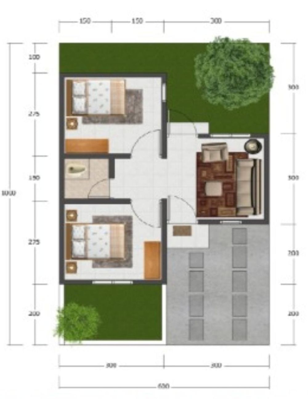 foto denah rumah tipe 30/60 perumahan PERUMAHAN BUKIT SOFA MARWA