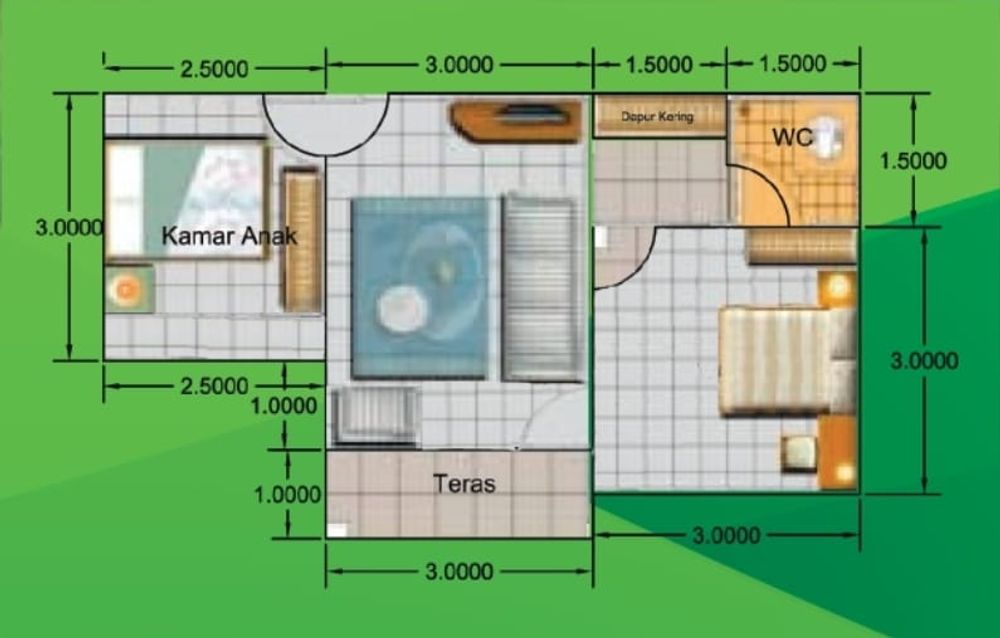 foto denah rumah tipe Alfa Platinum perumahan D'Alfa Sinergia 2.0 Tahap Ke-2