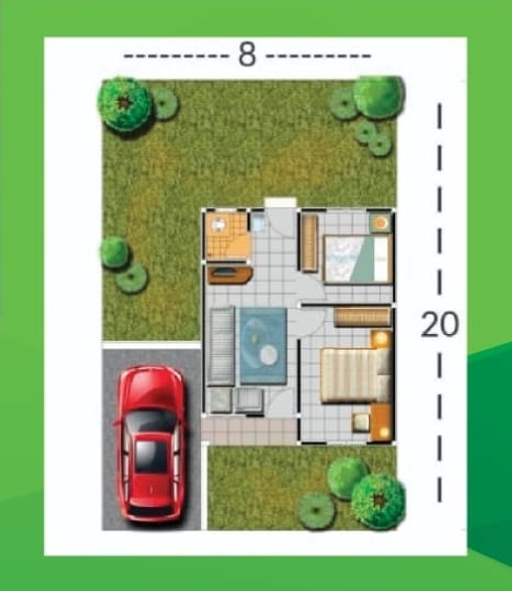 foto denah rumah tipe Alfa Gold perumahan D'Alfa Sinergia 2.0 Tahap Ke-2