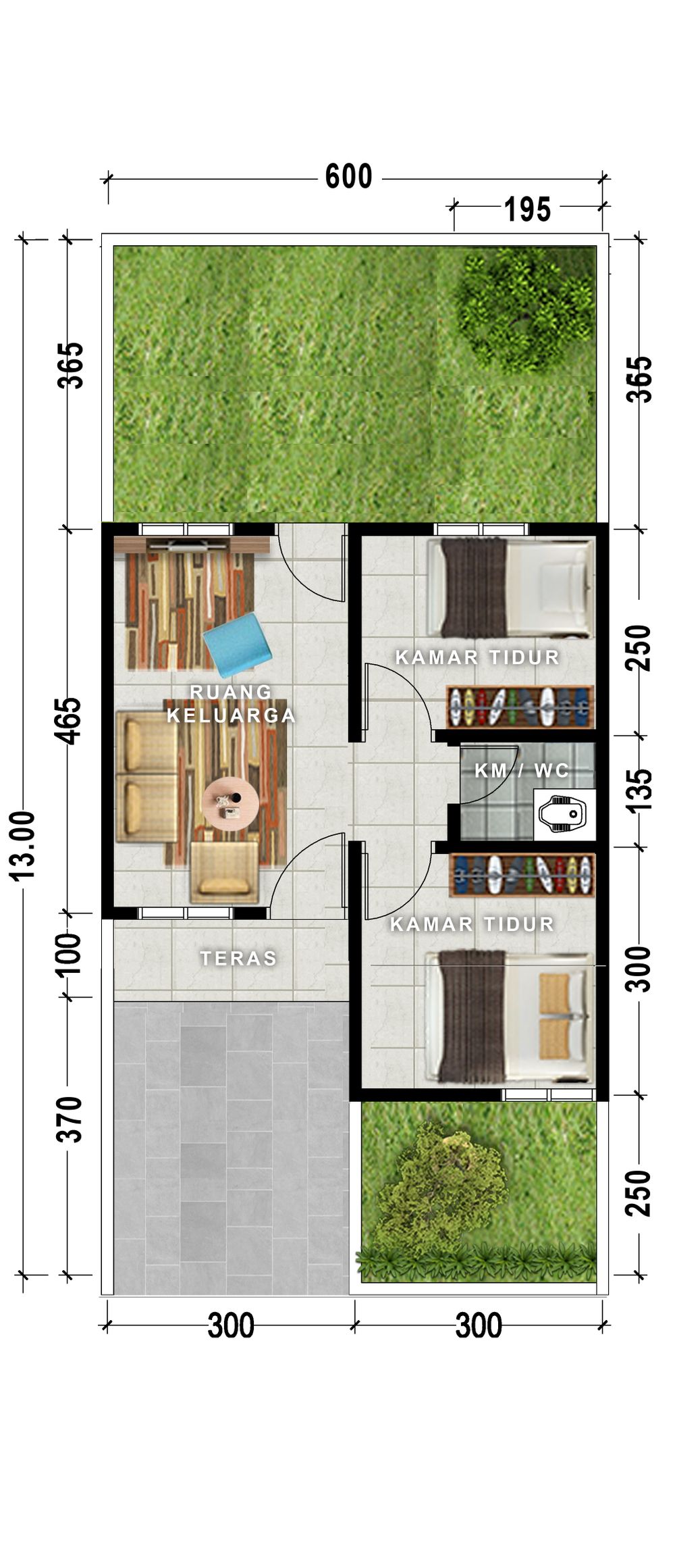 foto denah rumah tipe 36 perumahan ALAM ASRI