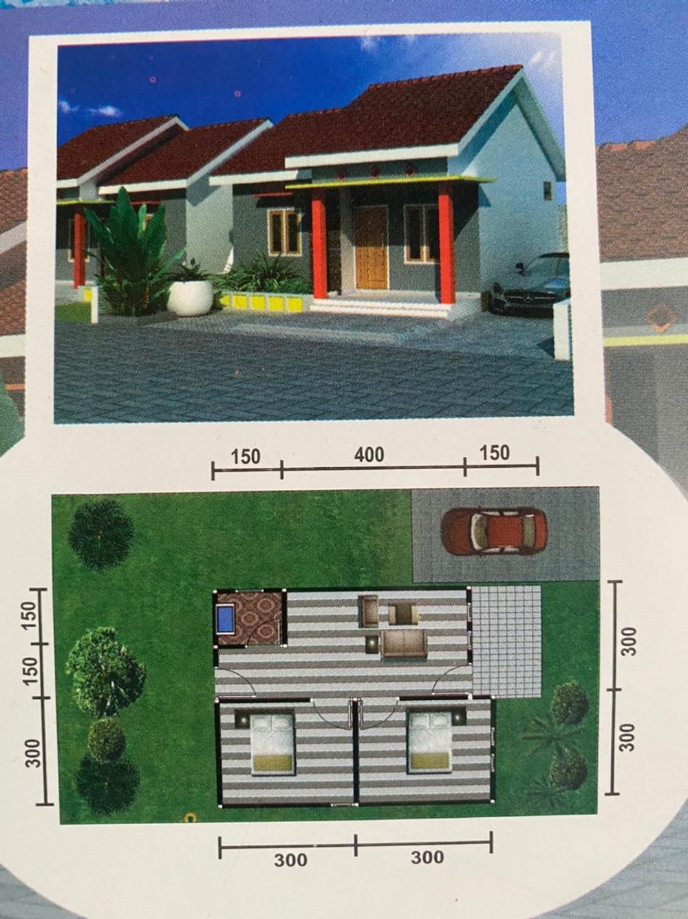 foto denah rumah tipe 36 perumahan Berkat Pesona Sei Salak