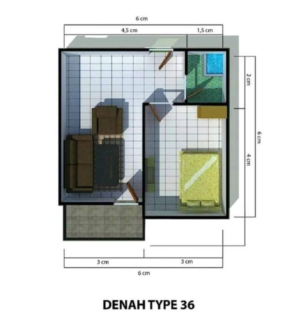 foto denah rumah tipe 36 perumahan PERINTIS ASRI 3