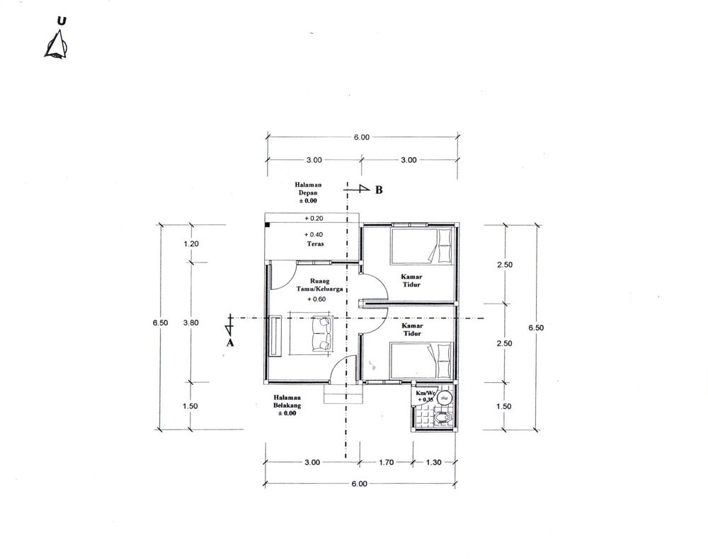 foto denah rumah tipe 32/80 M2 perumahan Perumahan Sangsit Permai 2