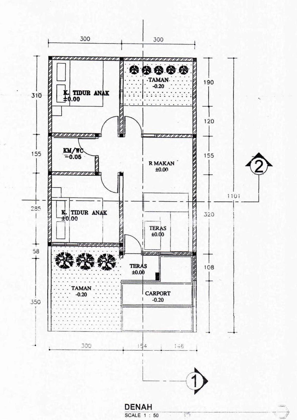 foto denah rumah tipe 36/66 perumahan GREEN TERRA RESIDENCE II
