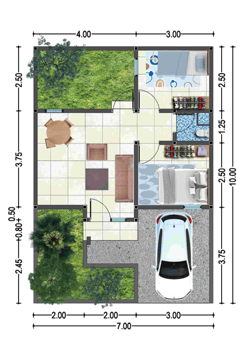 foto denah rumah tipe 36/92 perumahan CENDANA RESIDENCE