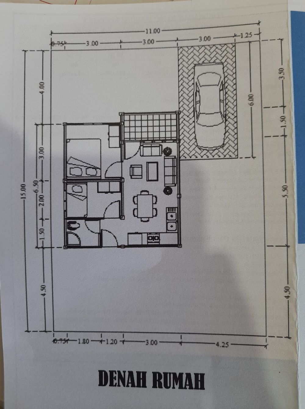 foto denah rumah tipe 36 perumahan ASTRO MANDIRI RESIDENCE