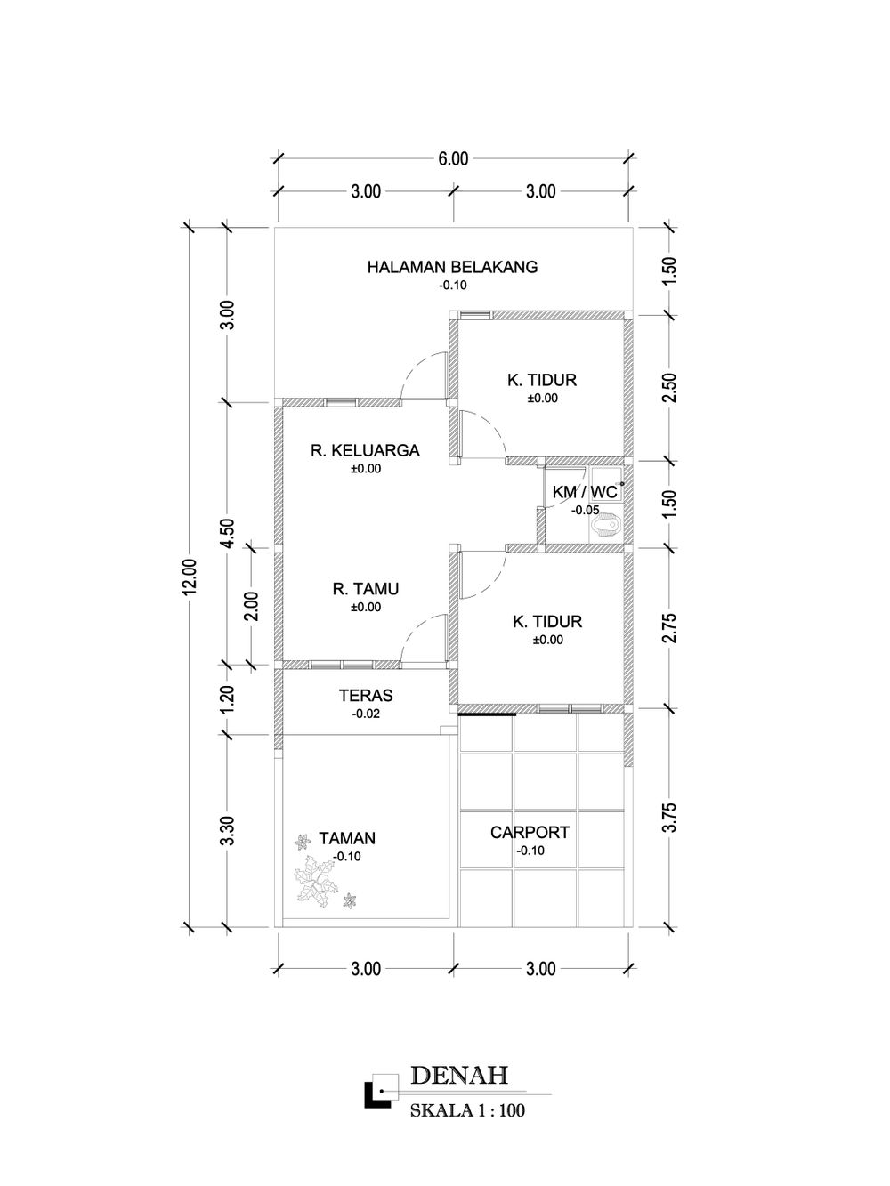 foto denah rumah tipe BOUGENVILE perumahan GRAND ASA KALIBAGOR