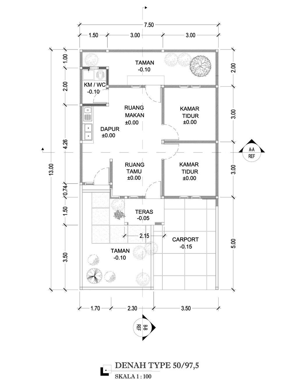 foto denah rumah tipe AMARILIS perumahan GRAND ASA KALIBAGOR