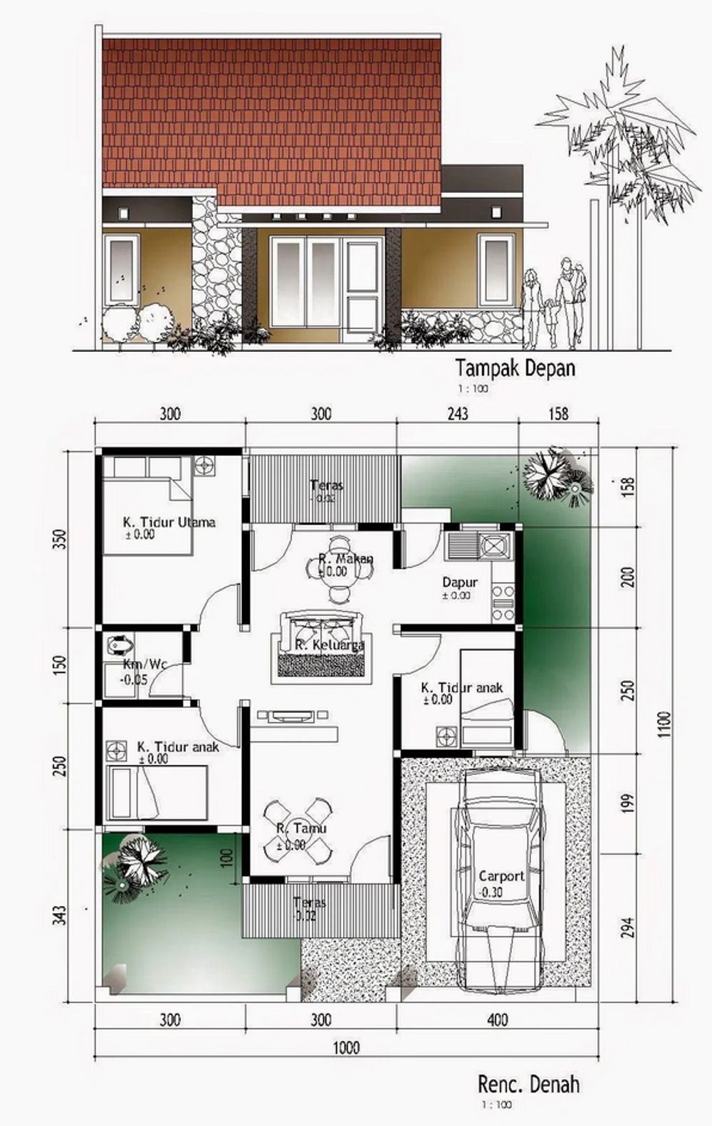 foto denah rumah tipe 45/91 perumahan Aldiva Ciherang Residence