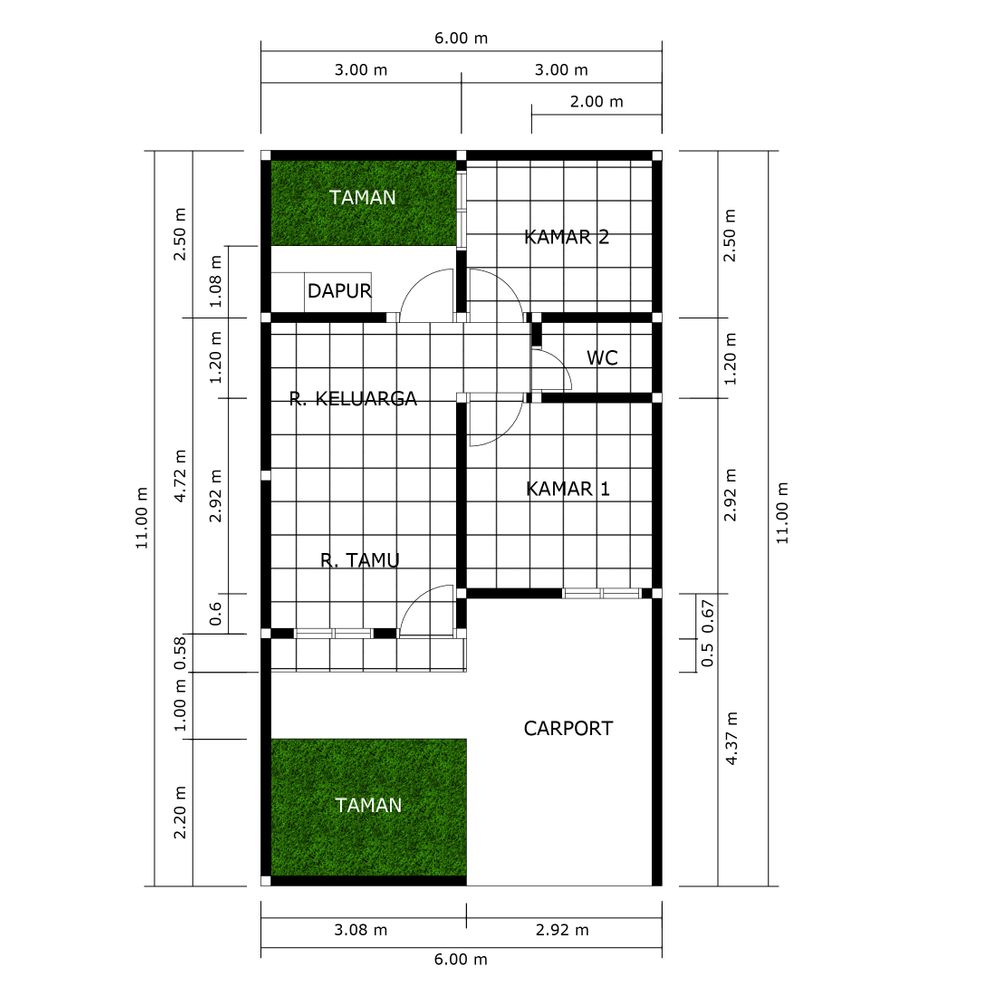 foto denah rumah tipe 36/72 perumahan Aldiva Ciherang Residence