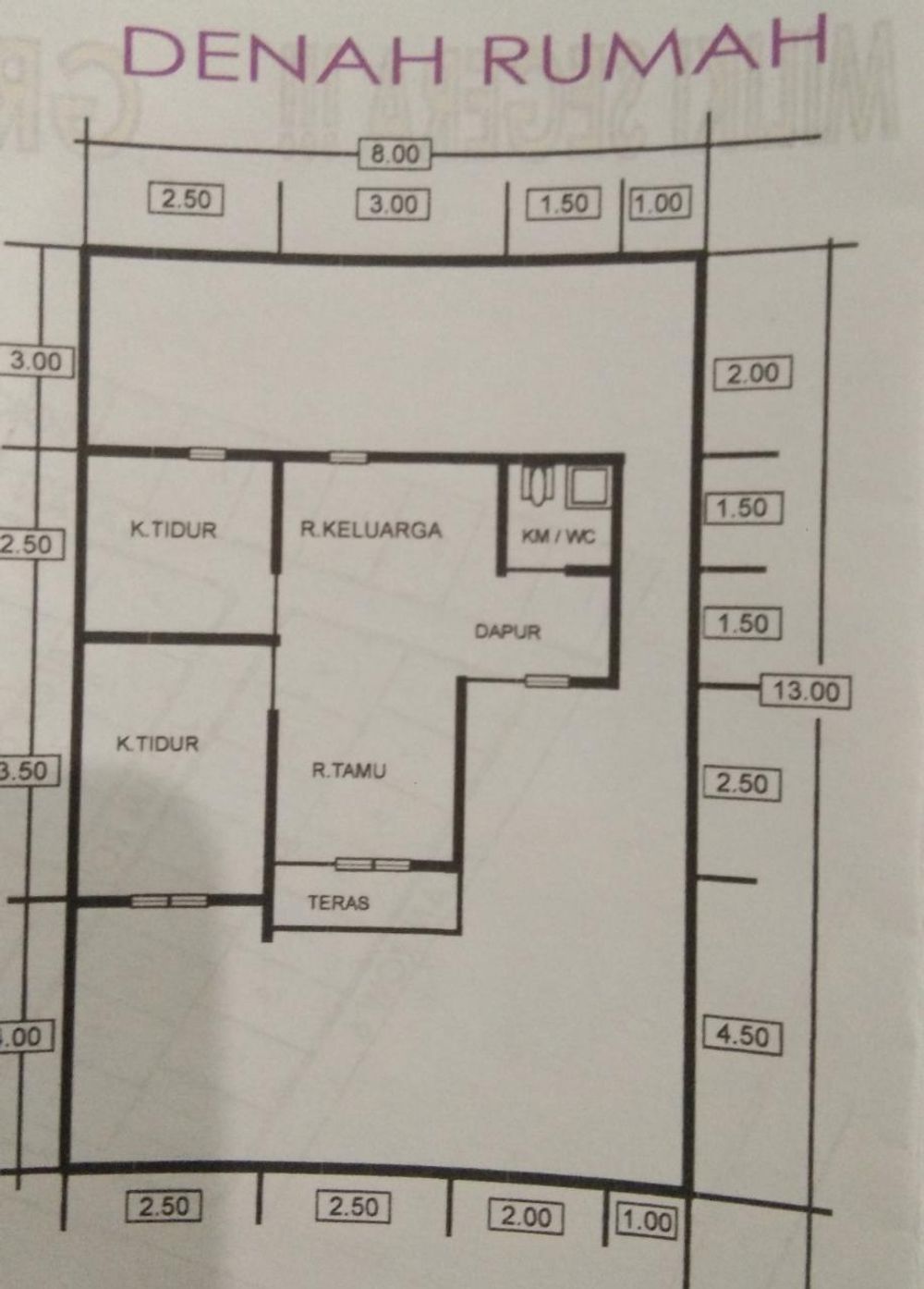 foto denah rumah tipe 36 SUBSIDI perumahan SAFANA CLUSTER