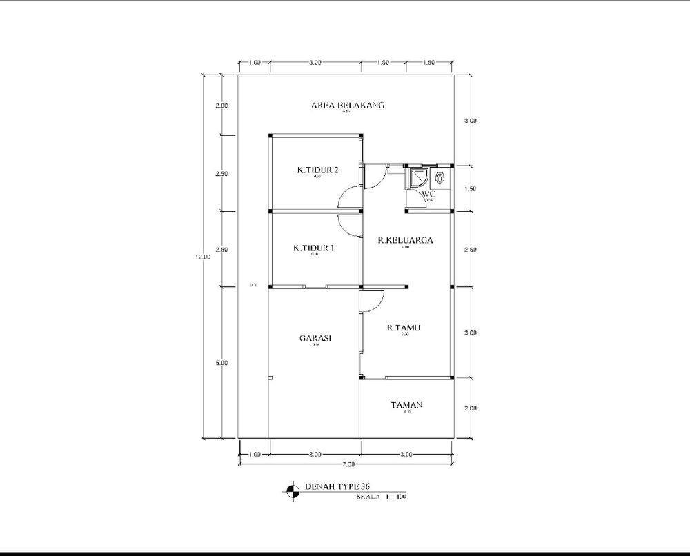foto denah rumah tipe RHS 36 perumahan CMIS GRAND CITY