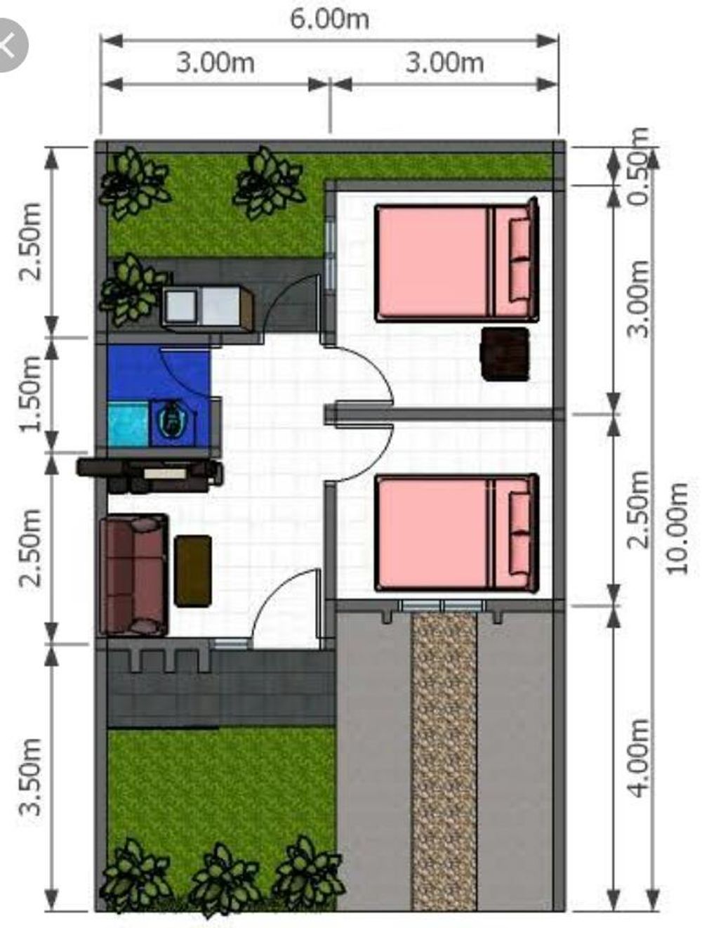 foto denah rumah tipe 32/66 perumahan PERMATA KEJUDEN REGENCY