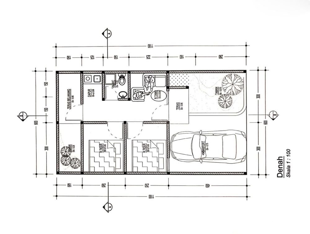 foto denah rumah tipe 30/66 perumahan Sanres (Sanjaya Residence)