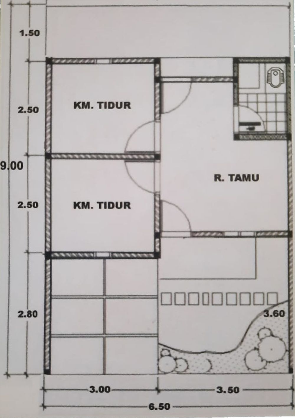 foto denah rumah tipe 30/60 perumahan GRIYA TEGAL ASRI
