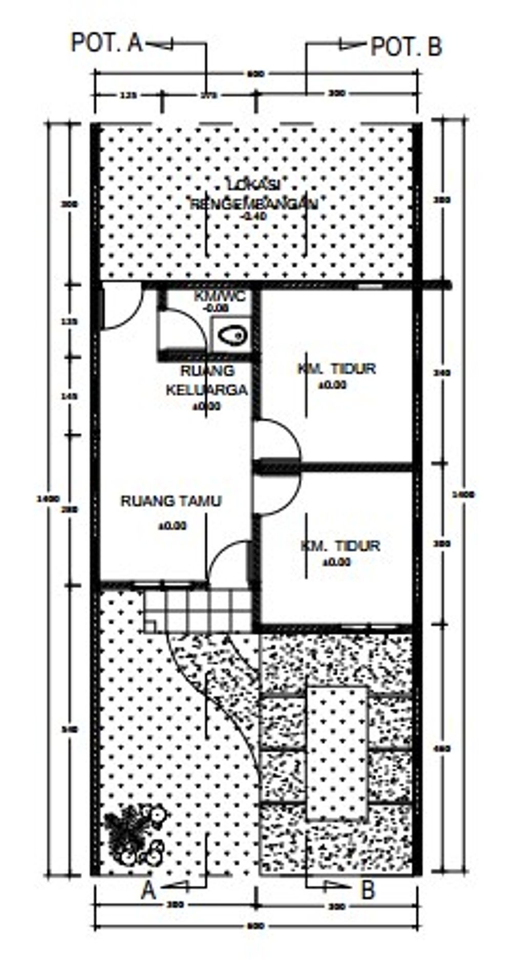 foto denah rumah tipe 36/84 perumahan TABOLANG GRIYA ASRI