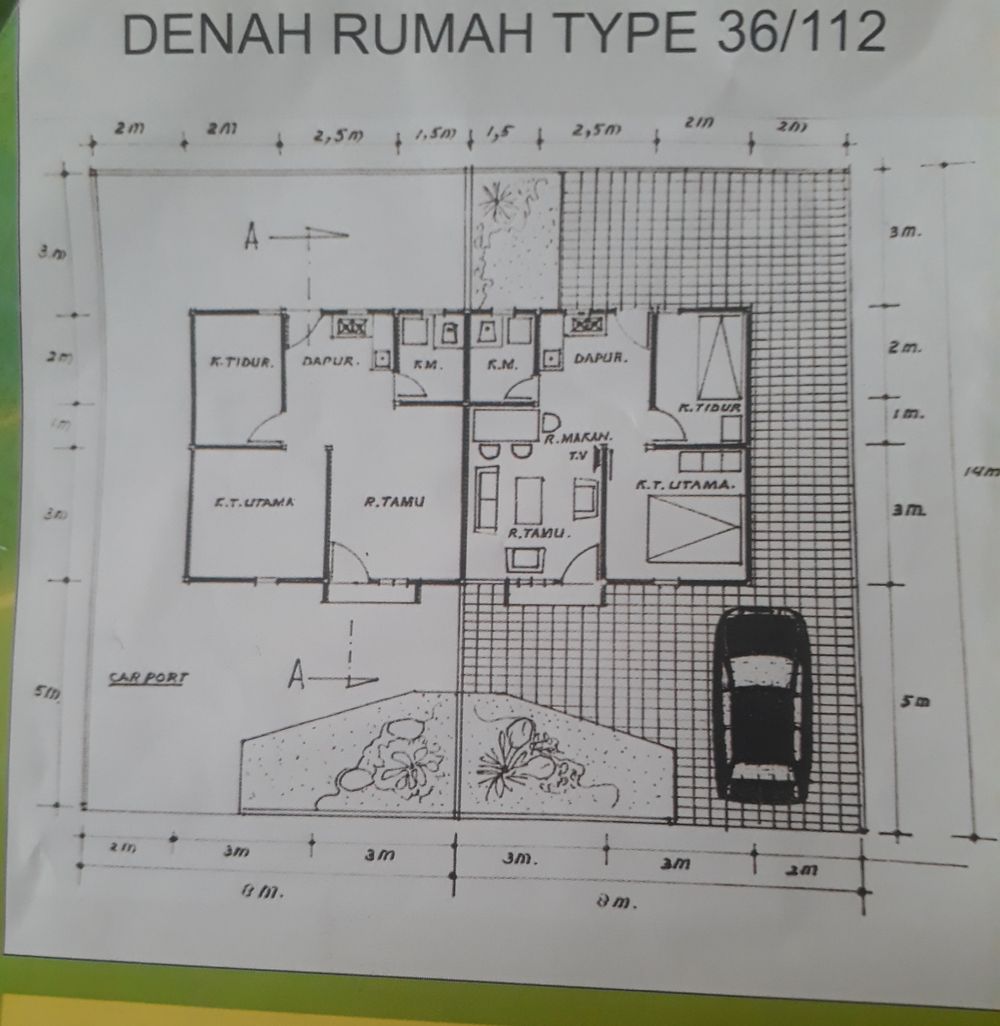 foto denah rumah tipe 36 perumahan MUTIARA ASRI AEK GODANG