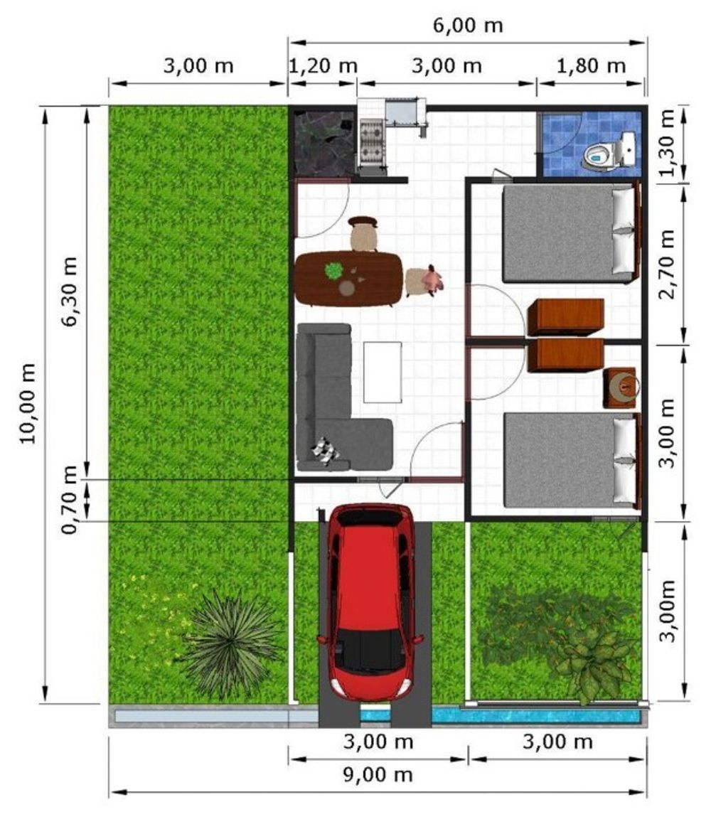 foto denah rumah tipe KOMERSIL 38/90 perumahan Perumahan Grand Jaya Mulya