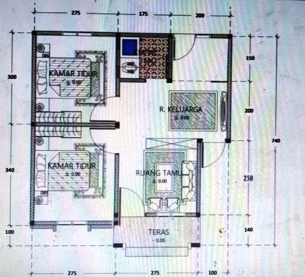 foto denah rumah tipe 36/120 perumahan ARQ Griya Indah