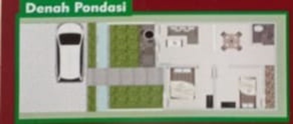 foto denah rumah tipe 36/66 perumahan Green Nurhidayat Bontomajannang