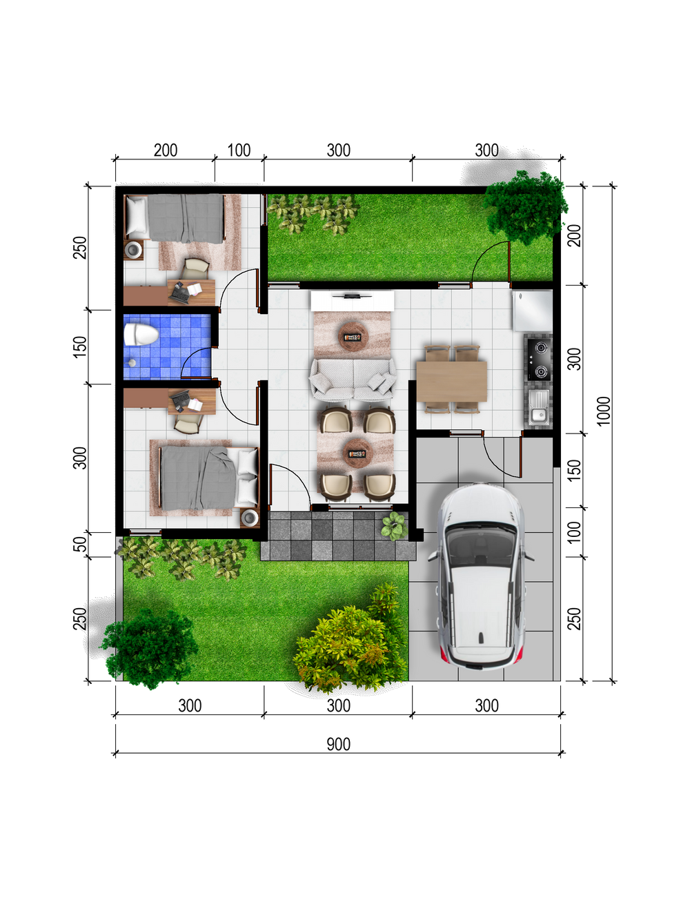 foto denah rumah tipe EMERALD perumahan PESONA LENTERA RESIDENCE